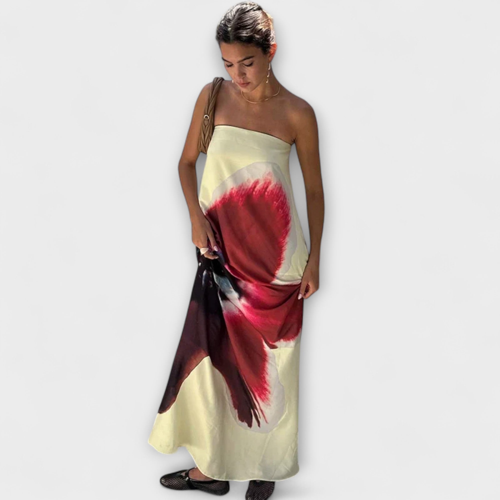 Elegante Abito Maxy Senza Maniche Off-Shoulder