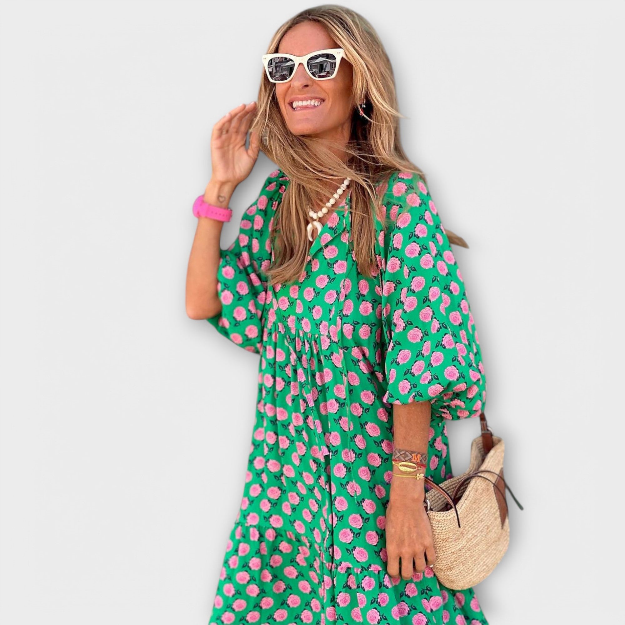 Elegante Abito Maxy Geometrico