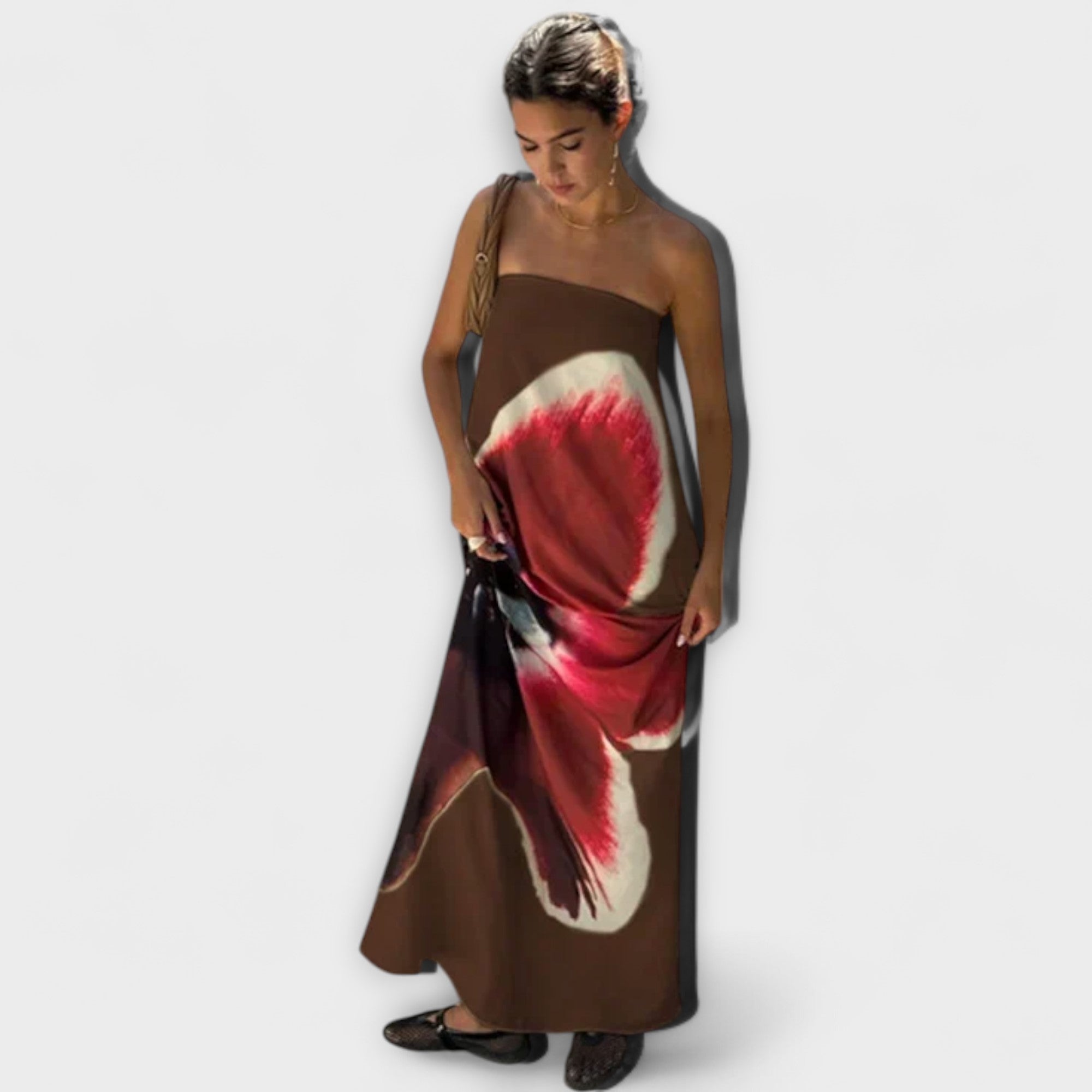Elegante Abito Maxy Senza Maniche Off-Shoulder