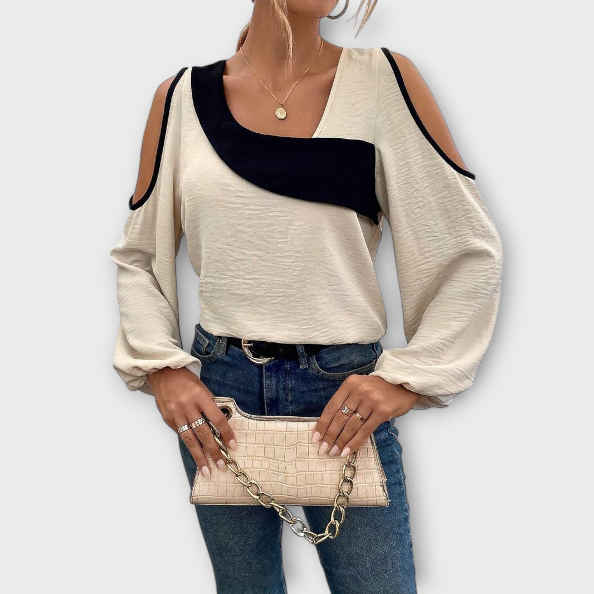 Scarlett - Blusa con scollatura quadrata