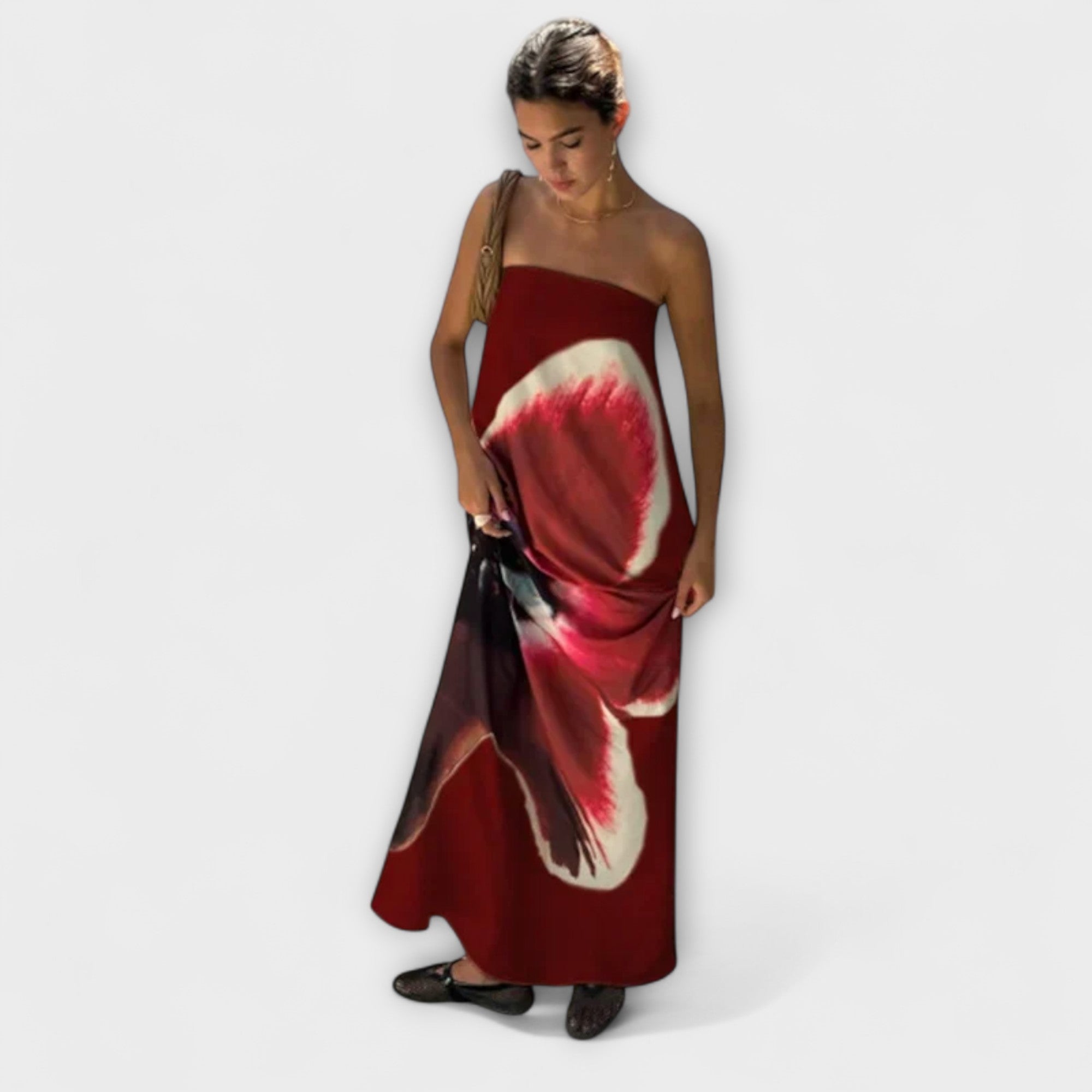 Elegante Abito Maxy Senza Maniche Off-Shoulder