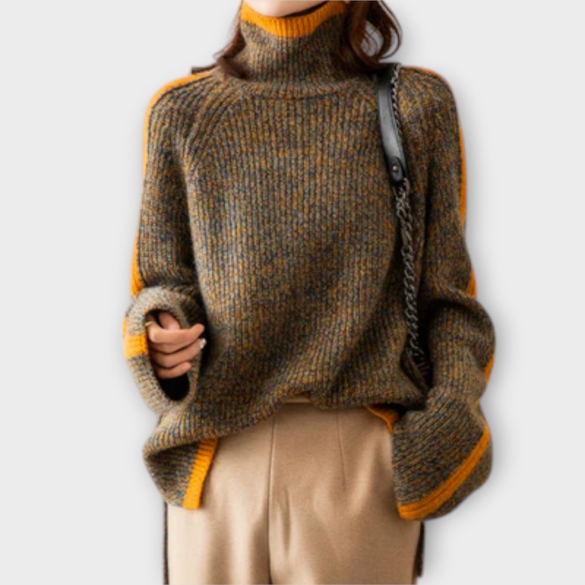 Breseis - Maglione Vintage a Collo Alto