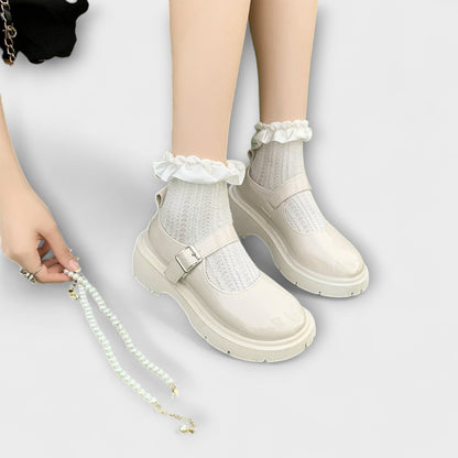 Pearl - Scarpe in pelle Mary Jane di lusso con perle