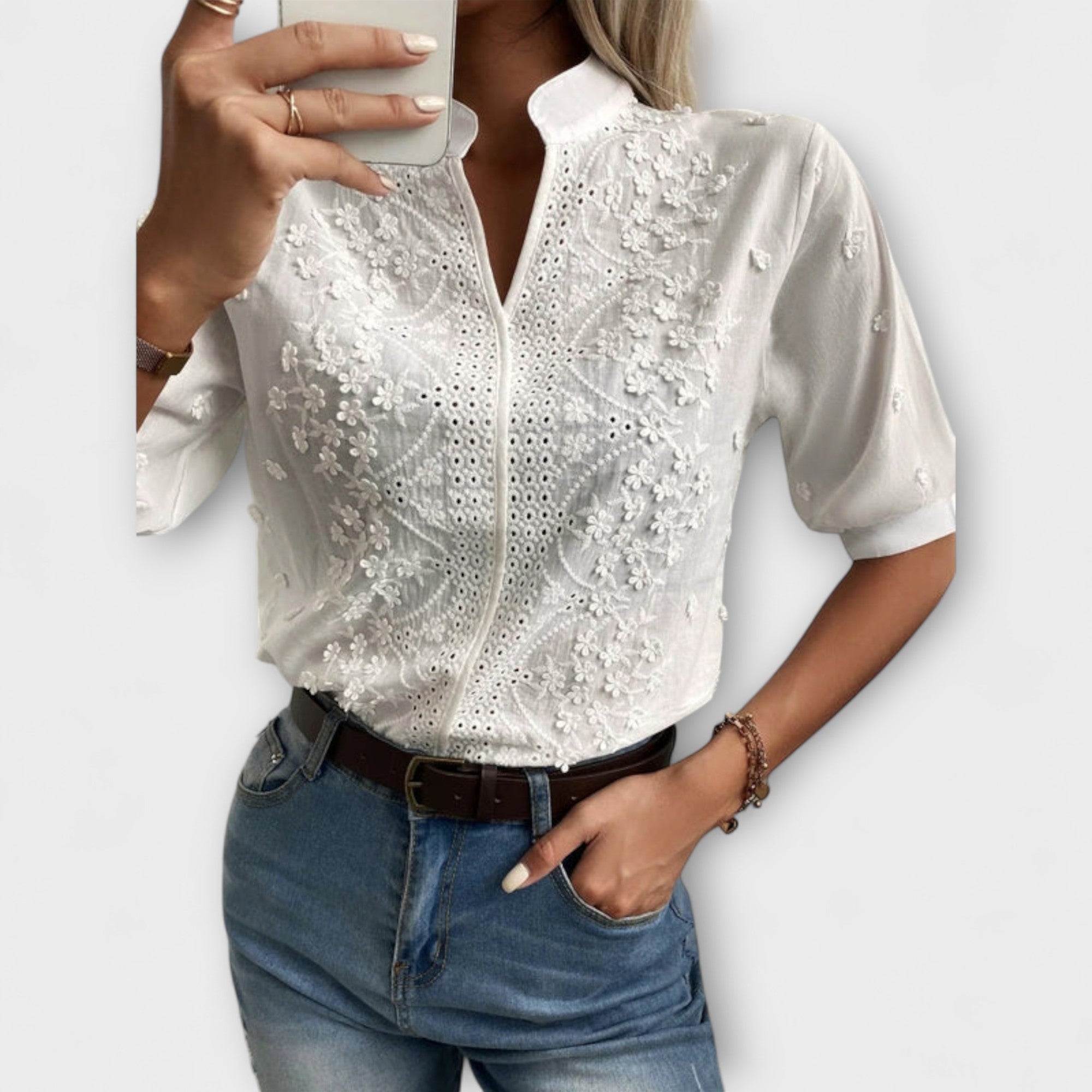 Élise - Blusa Mila con ricami squisiti