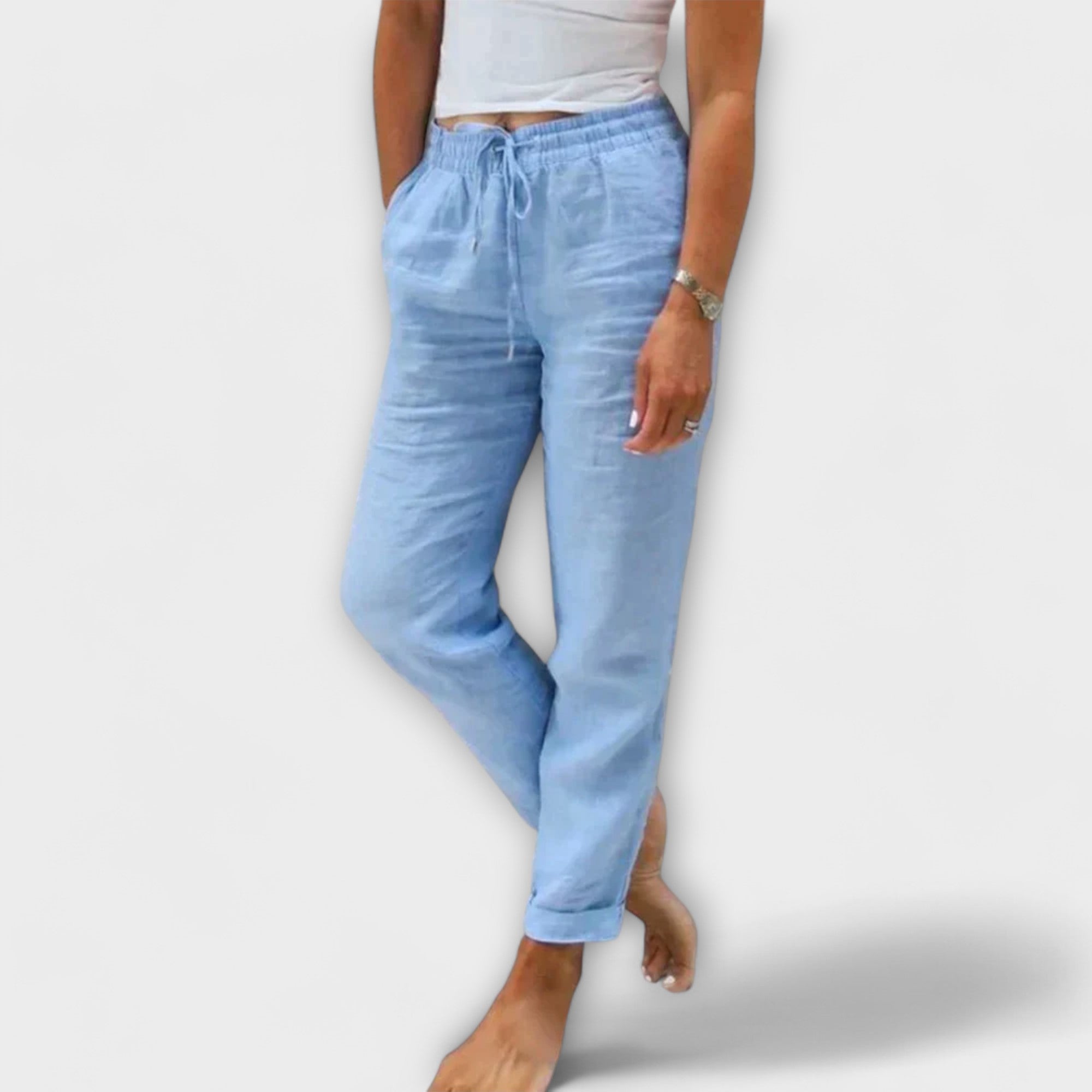 Stacy - Pantaloni in lino leggeri