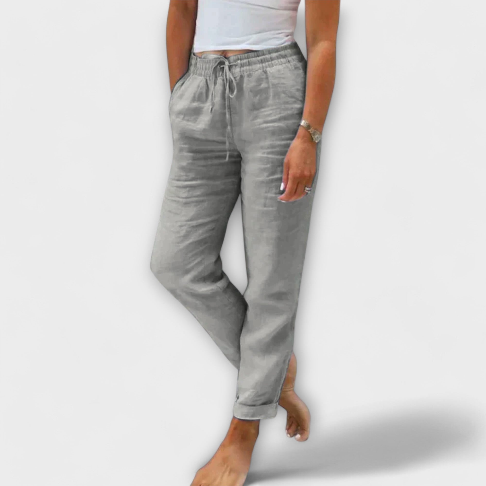 Stacy - Pantaloni in lino leggeri