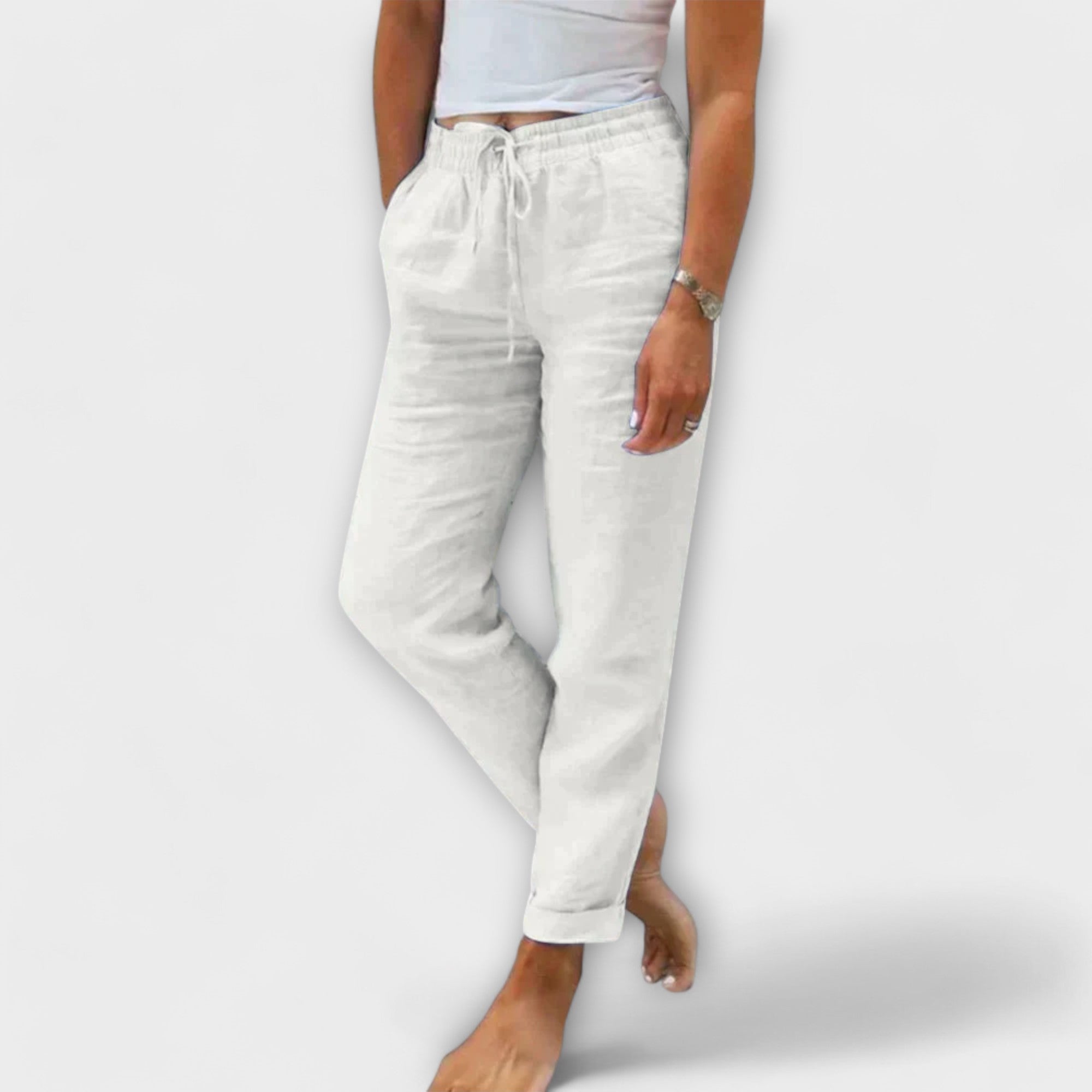 Stacy - Pantaloni in lino leggeri