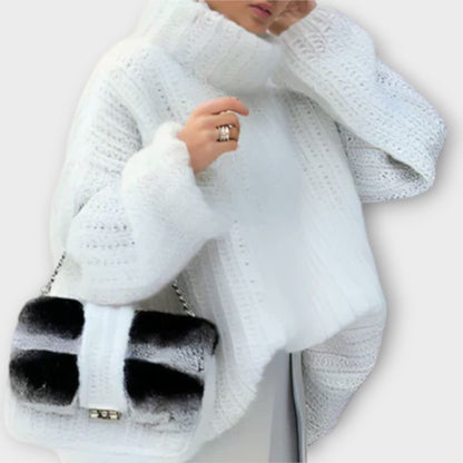 Paulina - Maglione con cappuccio da donna a maniche lunghe morbido