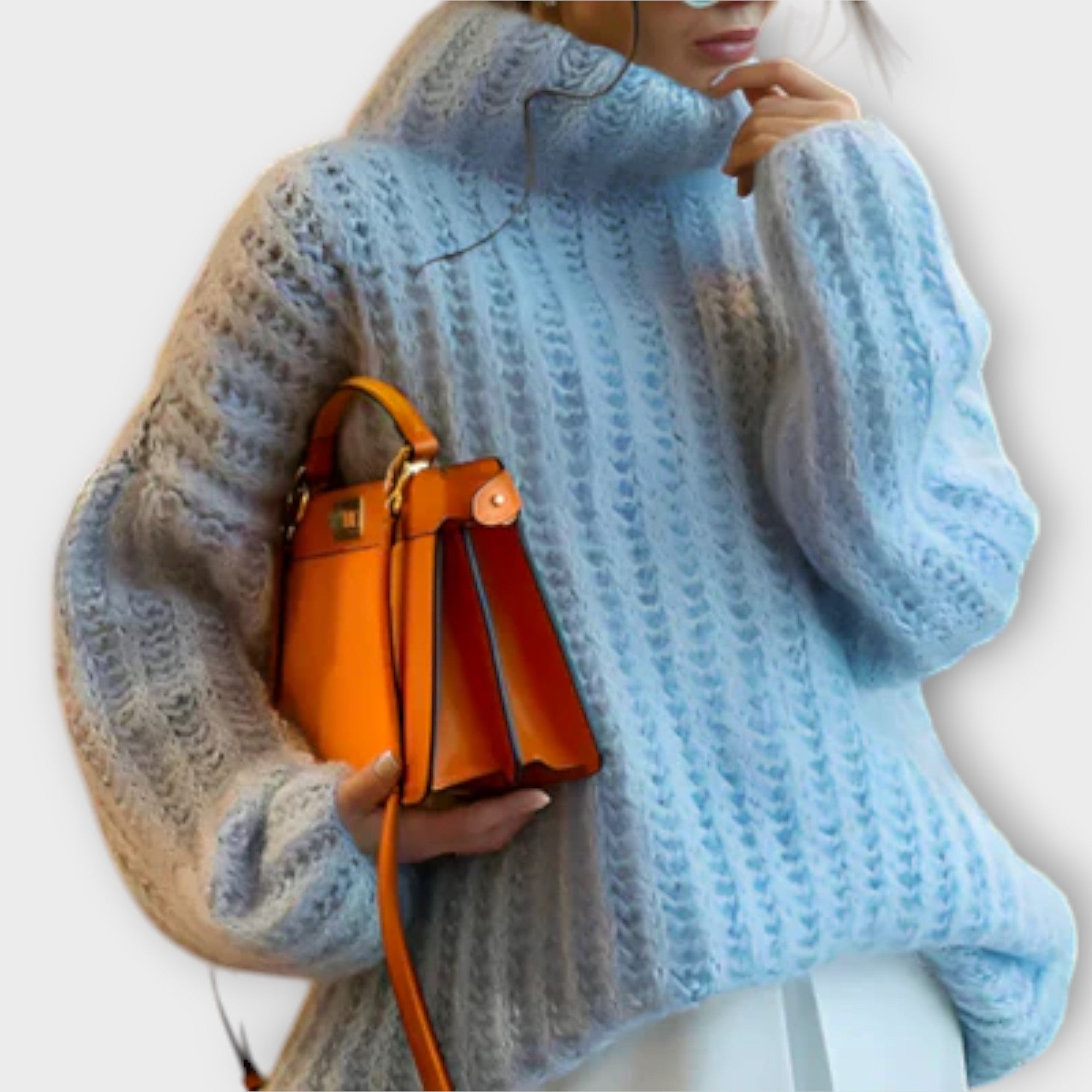 Paulina - Maglione con cappuccio da donna a maniche lunghe morbido