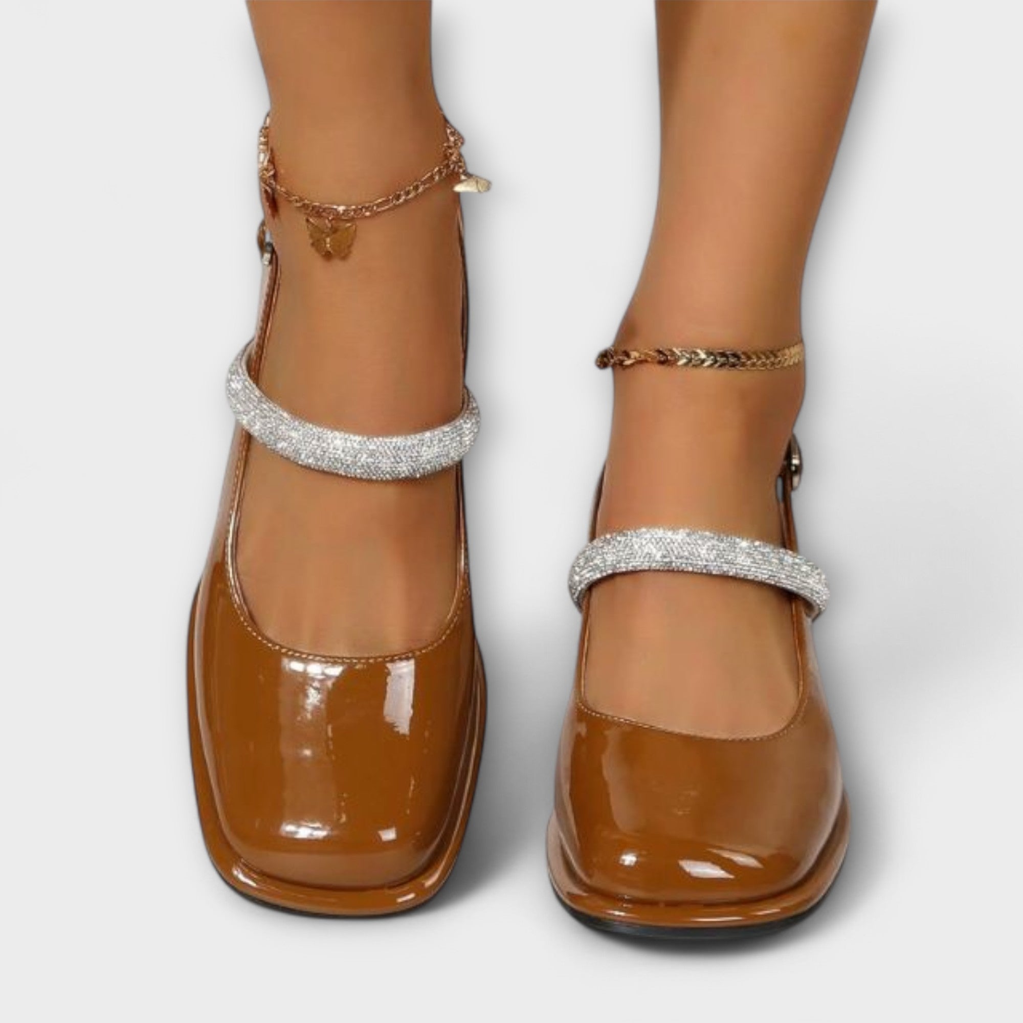 Celandra - Mary Janes con cinturini glitterati e tacco a blocco