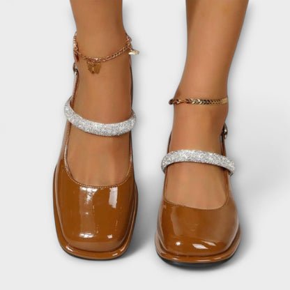 Celandra - Mary Janes con cinturini glitterati e tacco a blocco