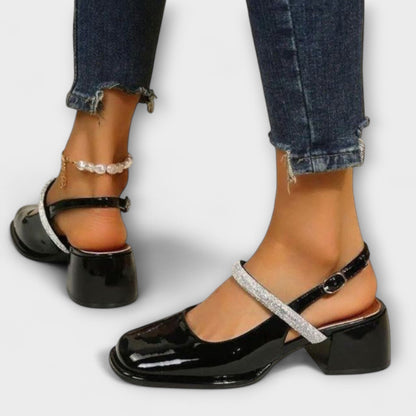 Celandra - Mary Janes con cinturini glitterati e tacco a blocco