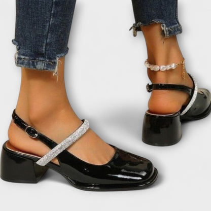 Celandra - Mary Janes con cinturini glitterati e tacco a blocco