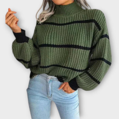 Chavala - Maglione a collo alto con righe