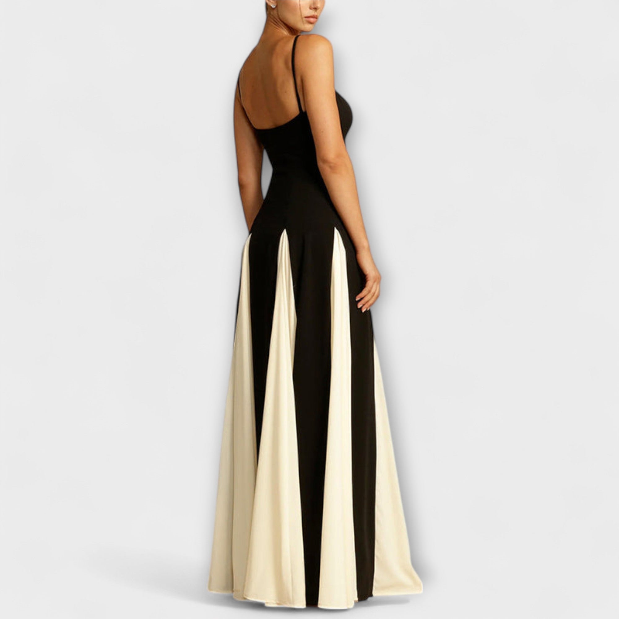 Ember - Eleganza Classica Abito Maxi A-Line con Pannelli in Tulle