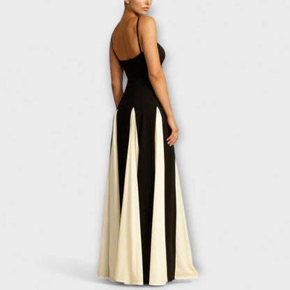 Ember - Eleganza Classica Abito Maxi A-Line con Pannelli in Tulle