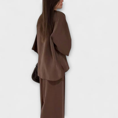 Jacqueline - Top e Pantaloni Duo con Scollo a V Casual