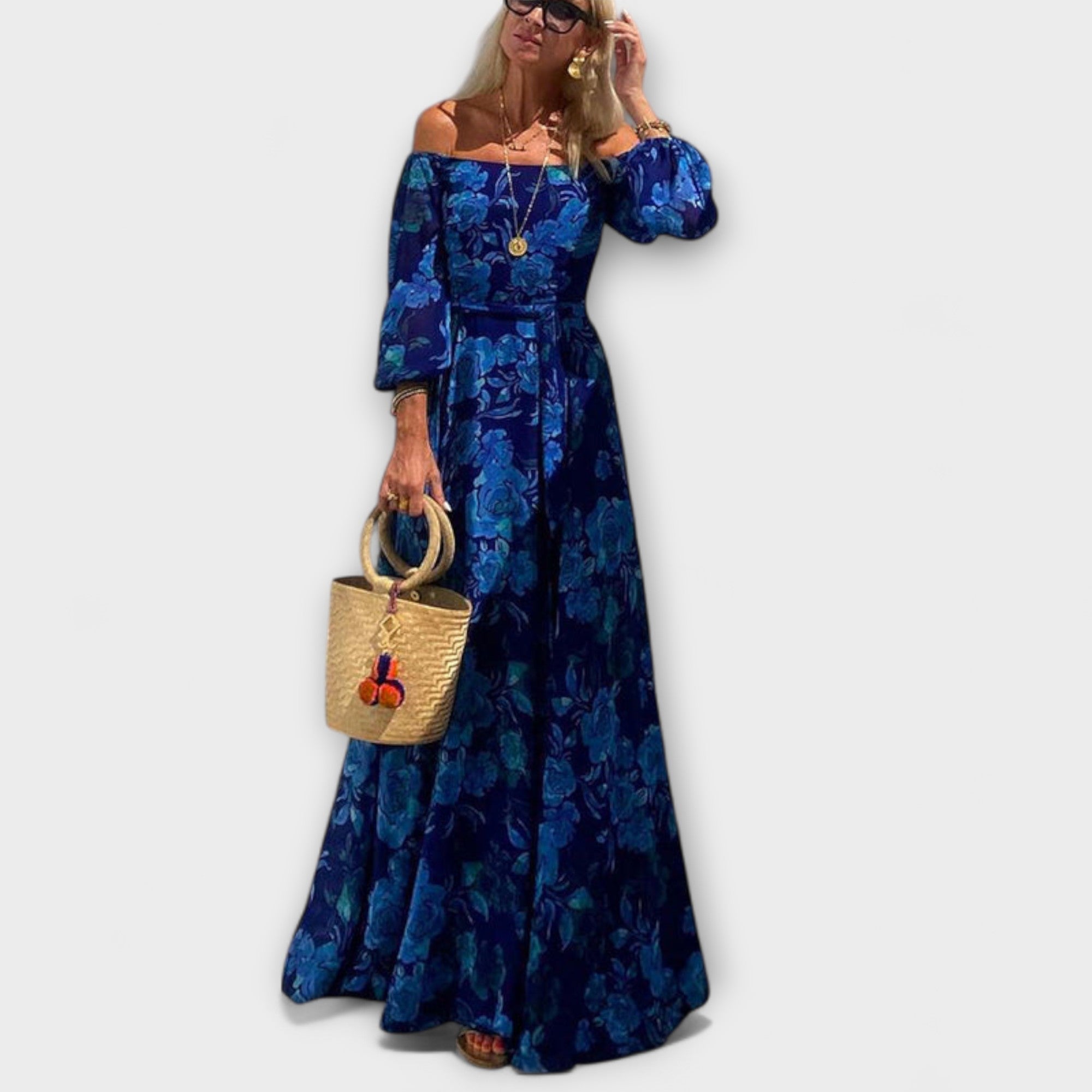 Juniper - Abito Maxy a Spalle Scoperte con Smock