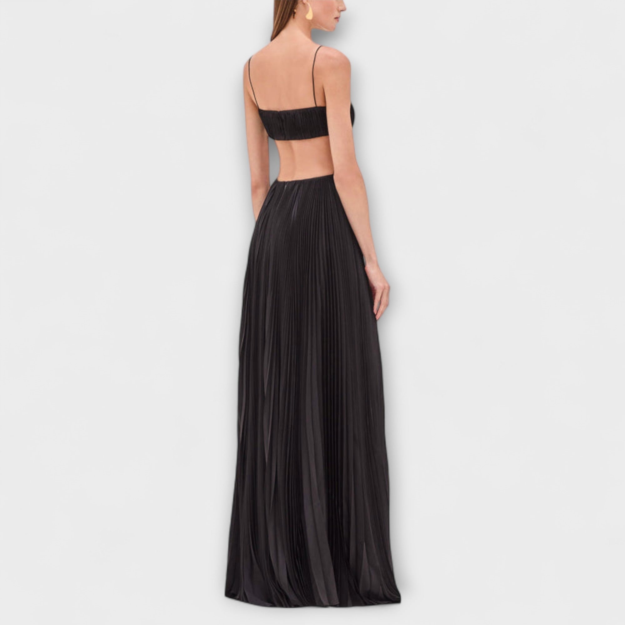 Mireille - Elegante Abito Maxy Plissettato con Cutout