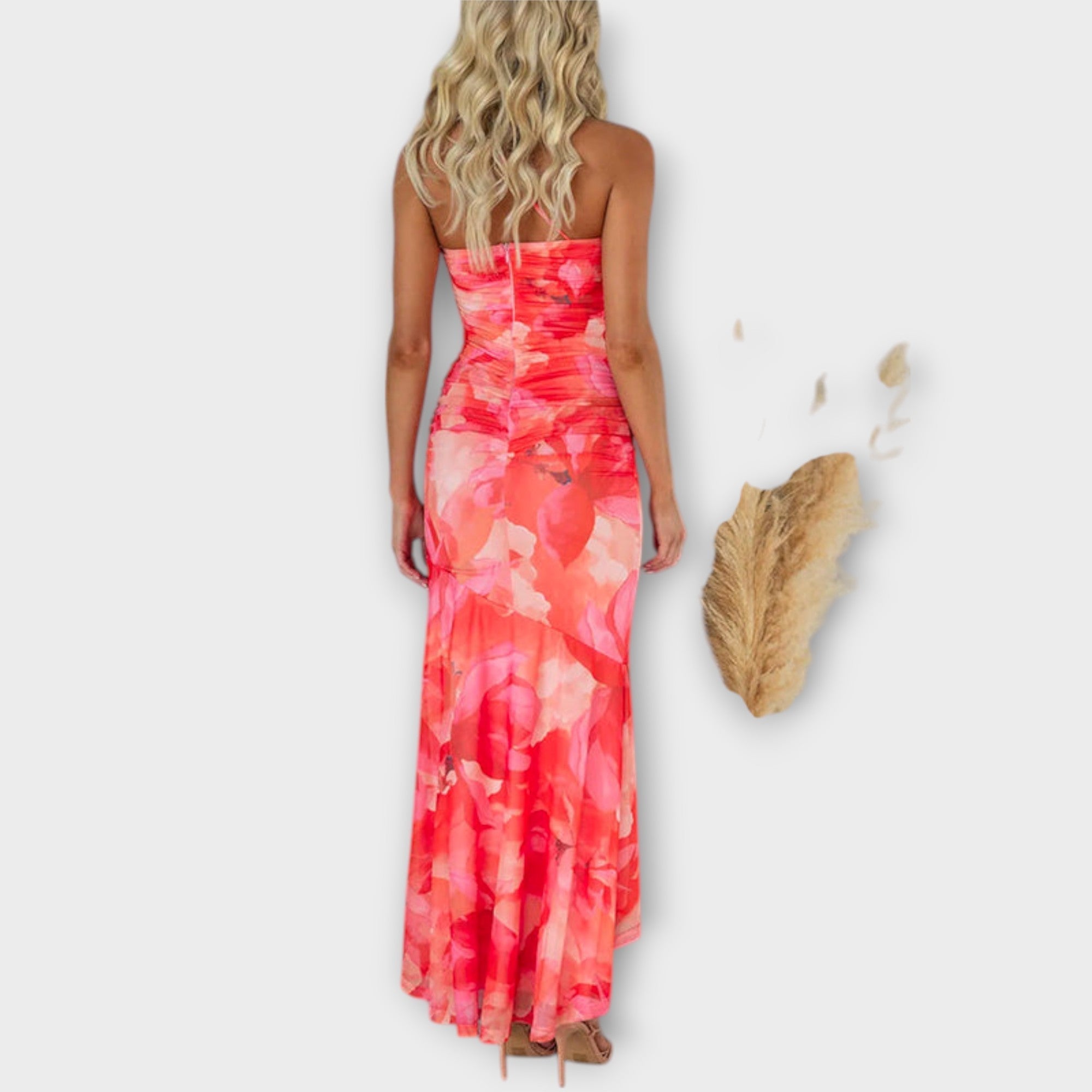 Pia - Maxidress con arricciatura laterale