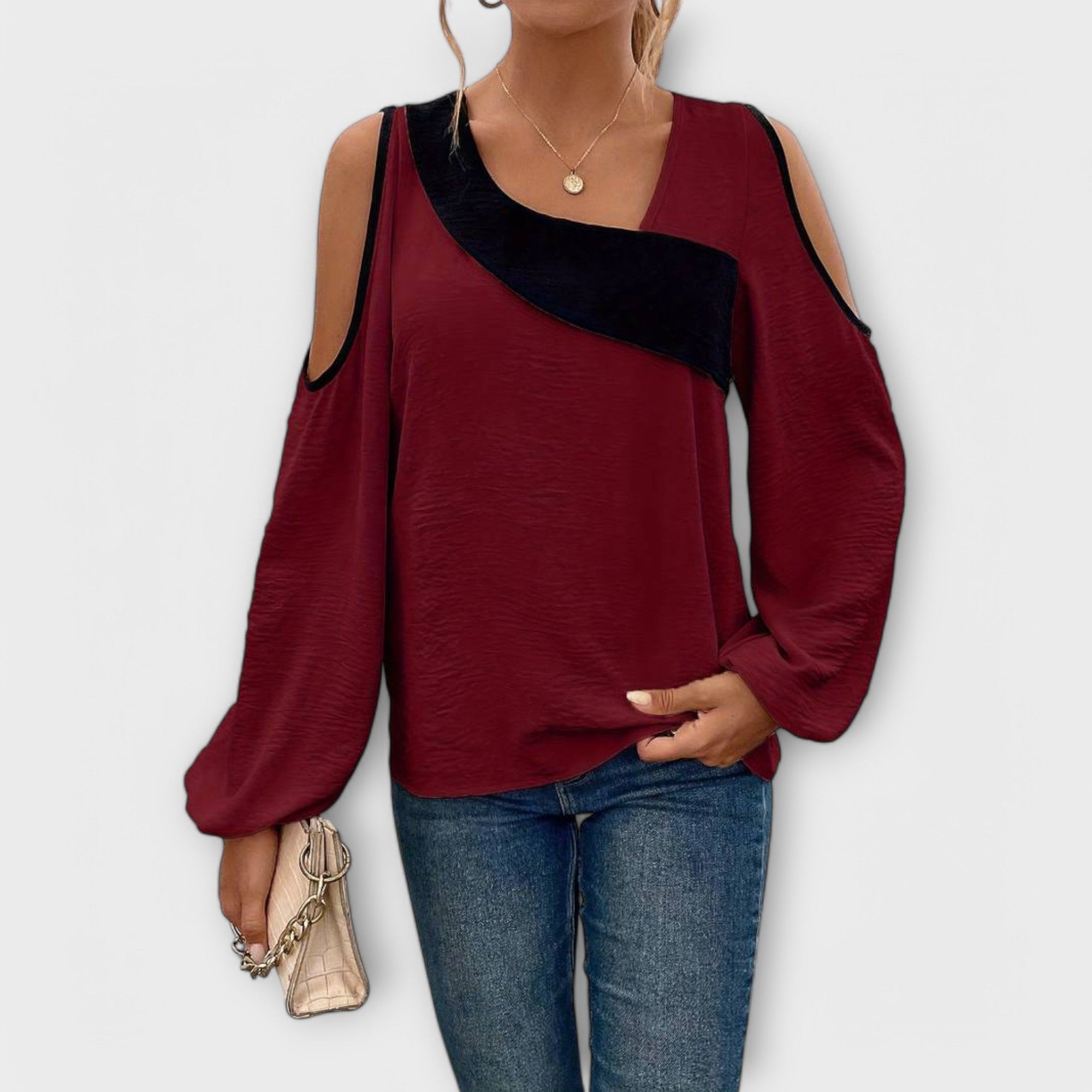 Scarlett - Blusa con scollatura quadrata