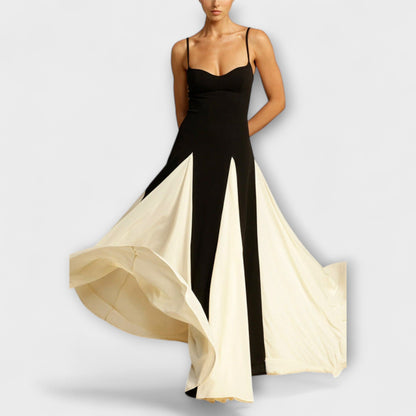 Ember - Eleganza Classica Abito Maxi A-Line con Pannelli in Tulle