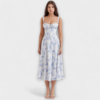 Zipporas - Abito a bustier sagomato con stampa floreale moderna