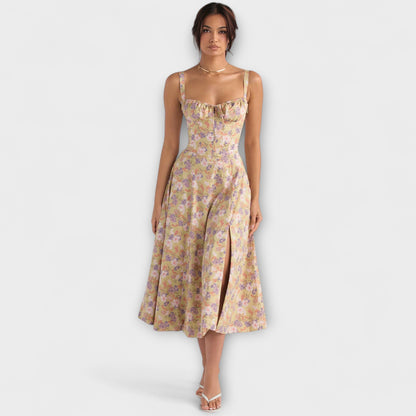 Zipporas - Abito a bustier sagomato con stampa floreale moderna