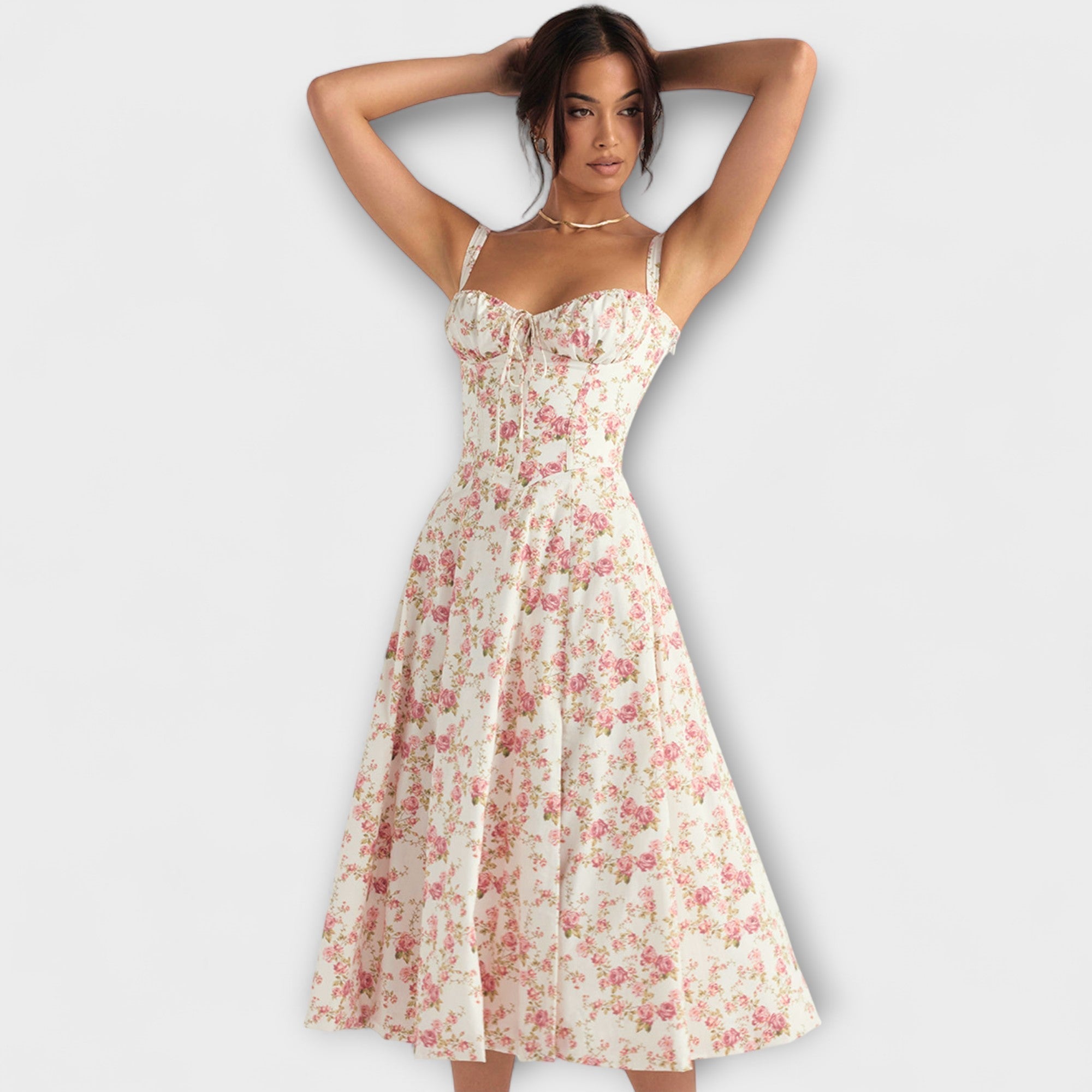 Zipporas - Abito a bustier sagomato con stampa floreale moderna