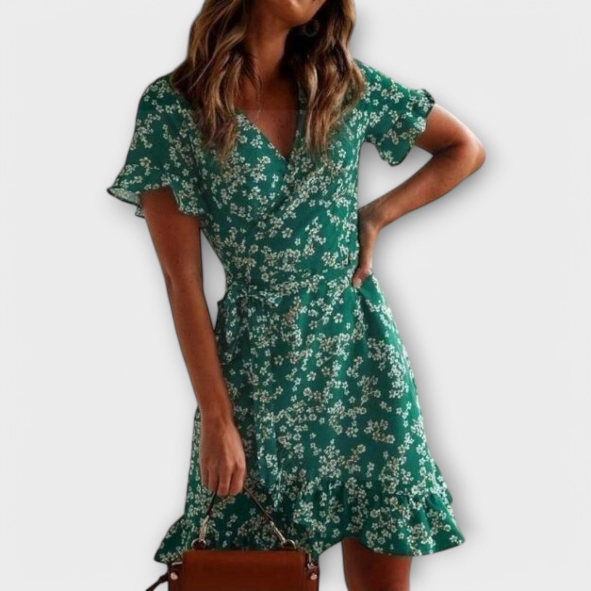 Nilsine - Abito Boho Corto in Verde
