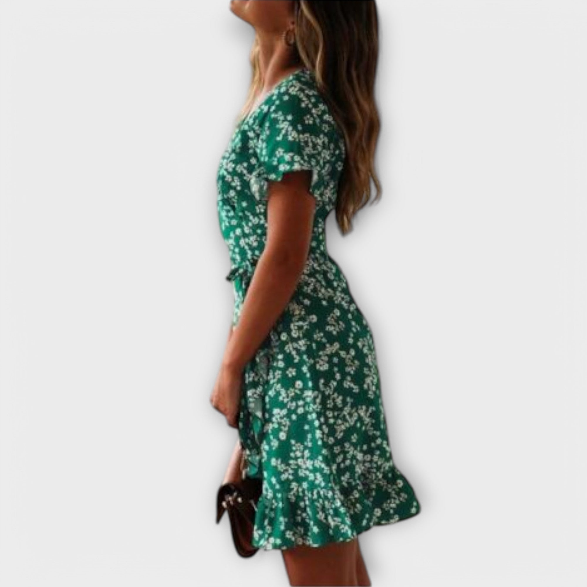 Nilsine - Abito Boho Corto in Verde