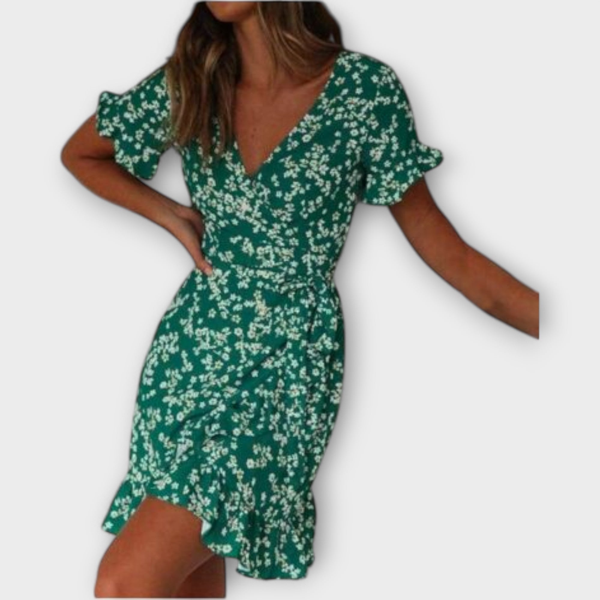 Nilsine - Abito Boho Corto in Verde
