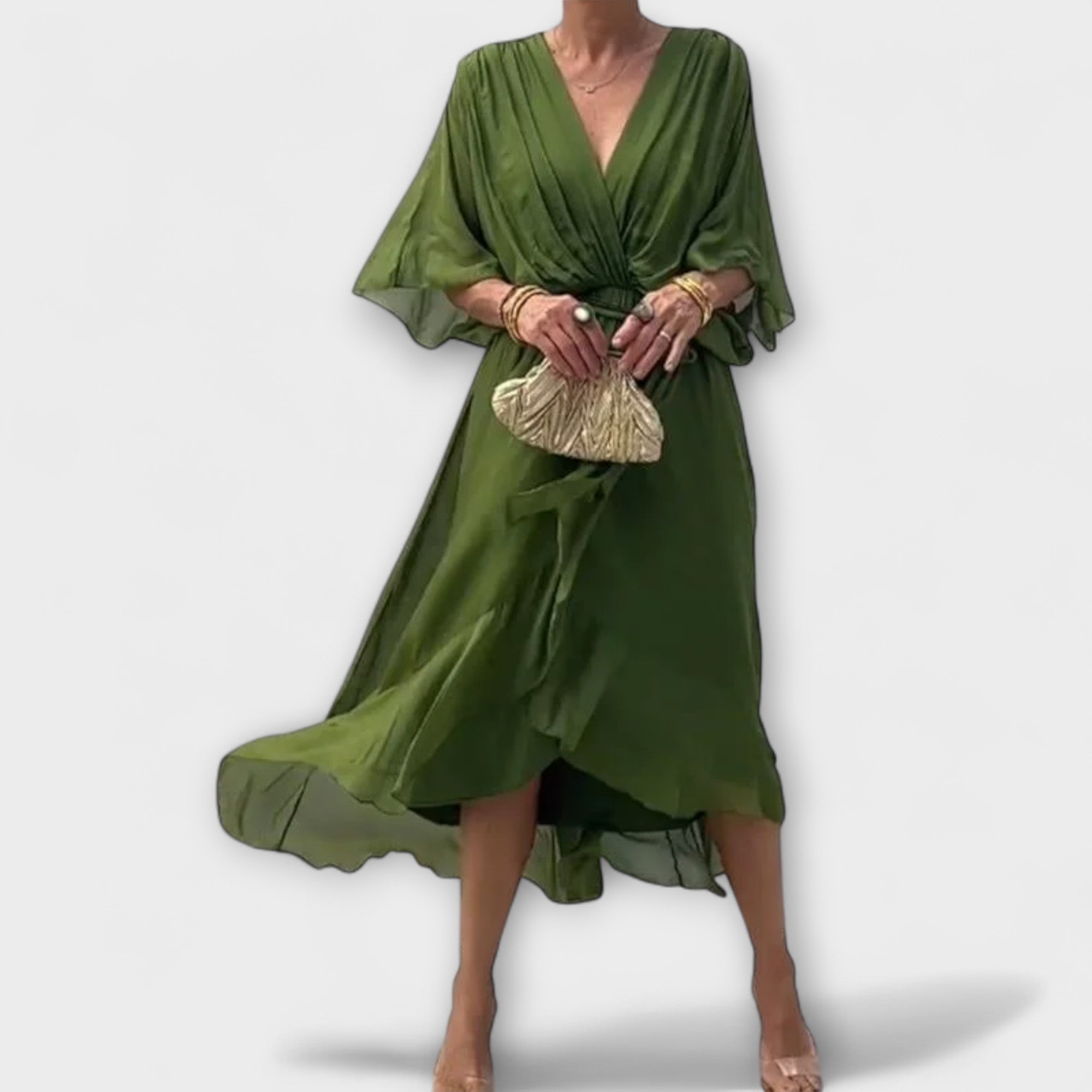 Amoura - Abito in chiffon con scollatura a V