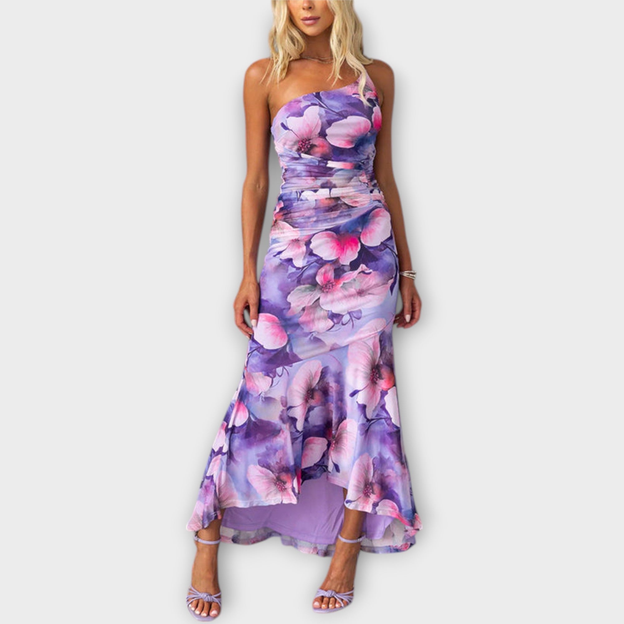Pia - Maxidress con arricciatura laterale
