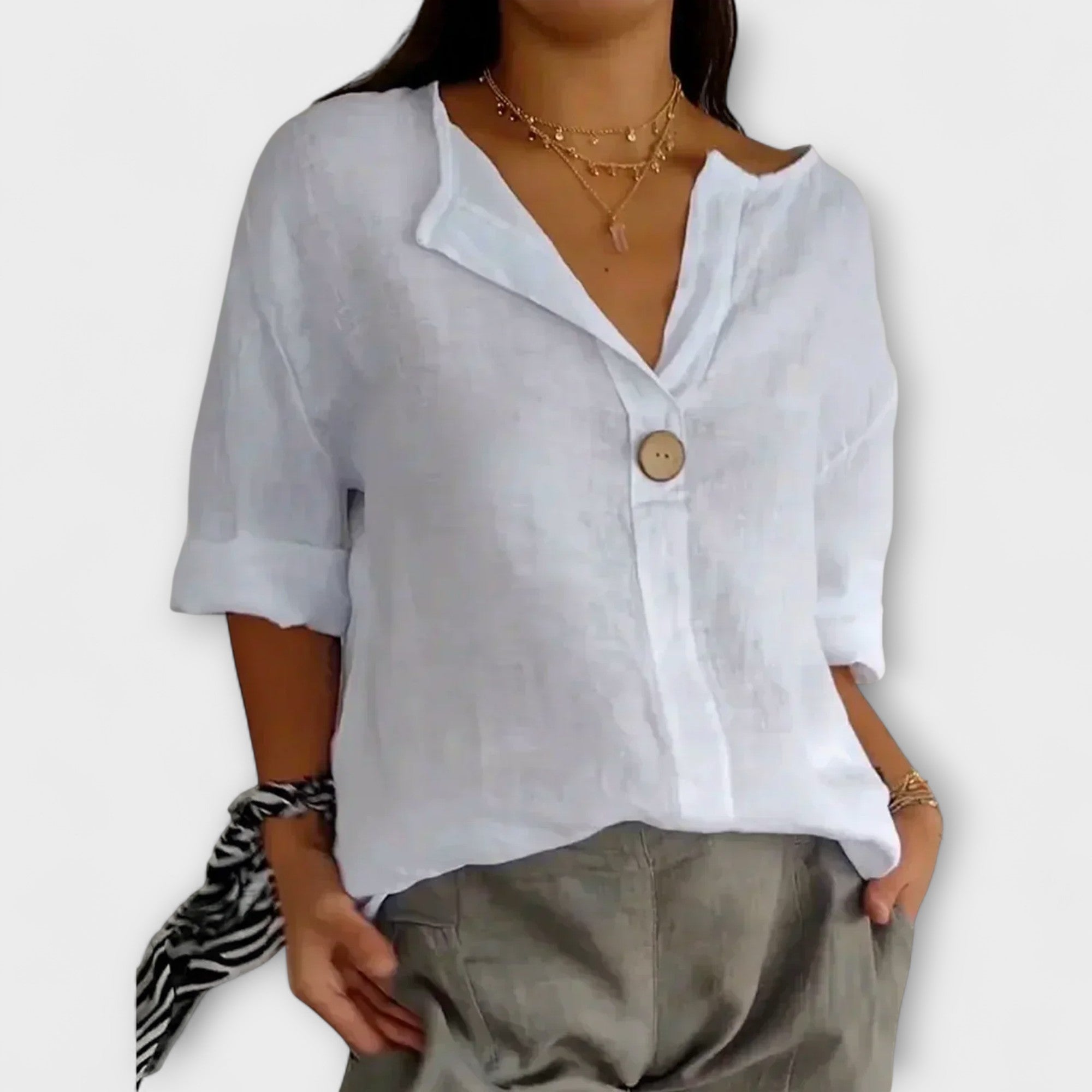 Nicole - Blusa elegante con scollatura a V