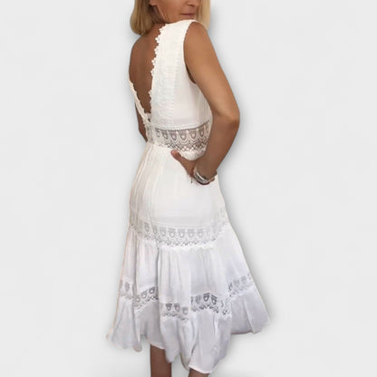 Aurélie - Elegante abito in pizzo con scollo a V