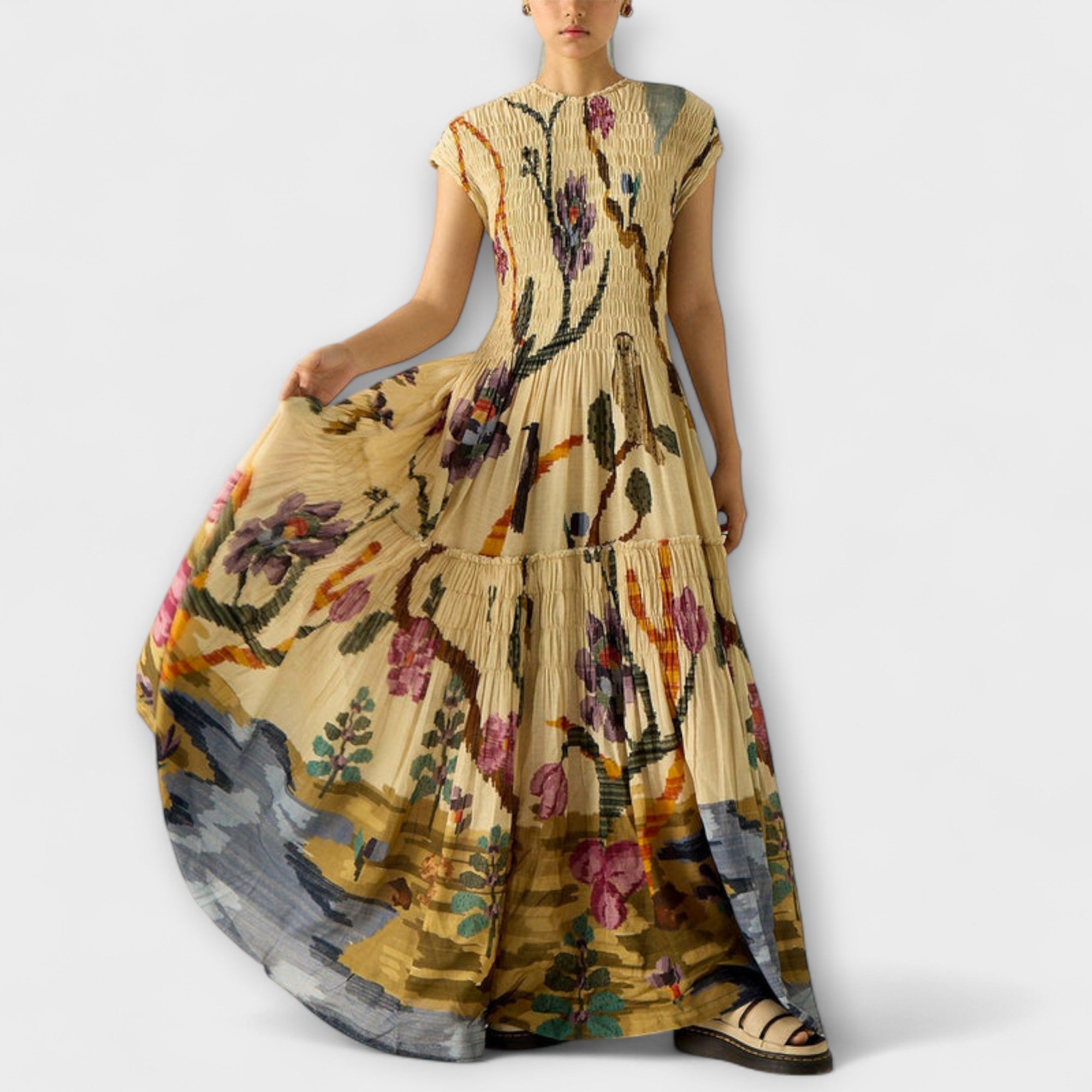 Amara - Vestito plissettato con stampa animale