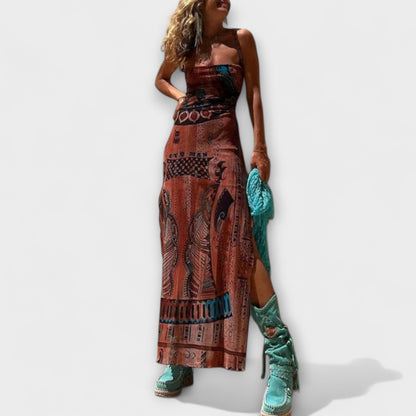 Fee - Abito midi unico con scollo a cowl