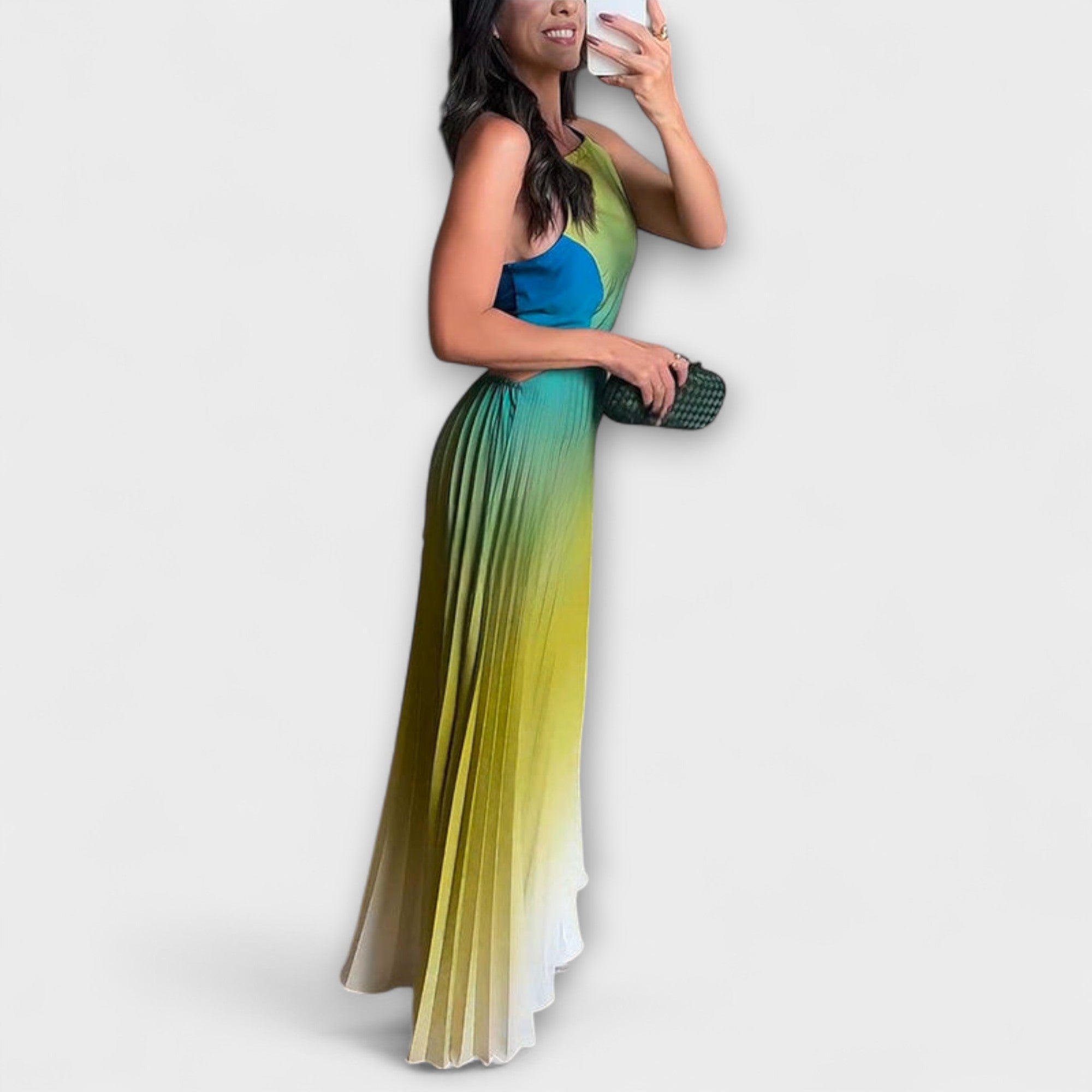 Haven - Elegante Abito Maxy a Pieghe con Scollo Ritorno