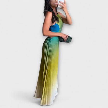 Haven - Elegante Abito Maxy a Pieghe con Scollo Ritorno