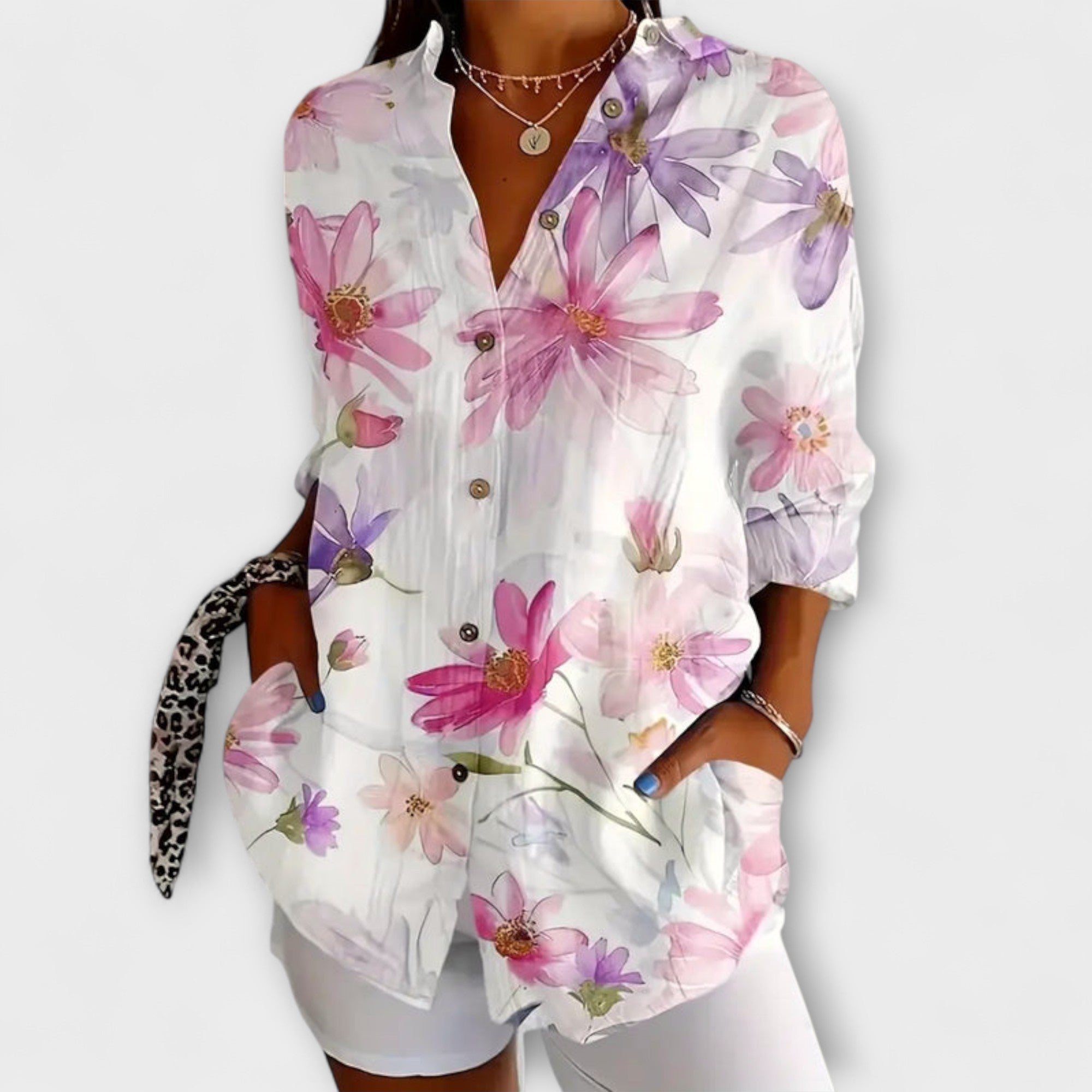Gaida - Blusa floreale leggera per l'estate