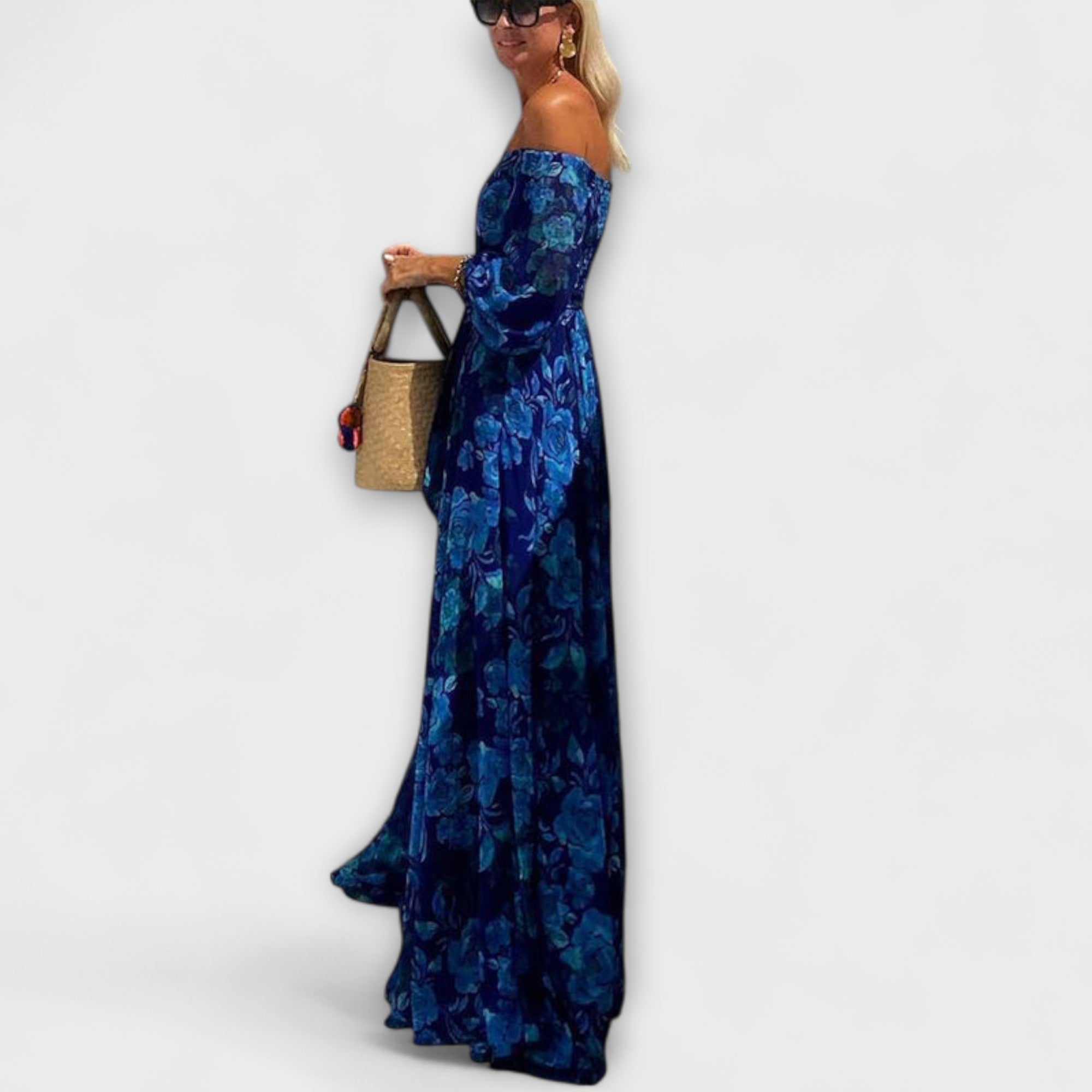 Juniper - Abito Maxy a Spalle Scoperte con Smock