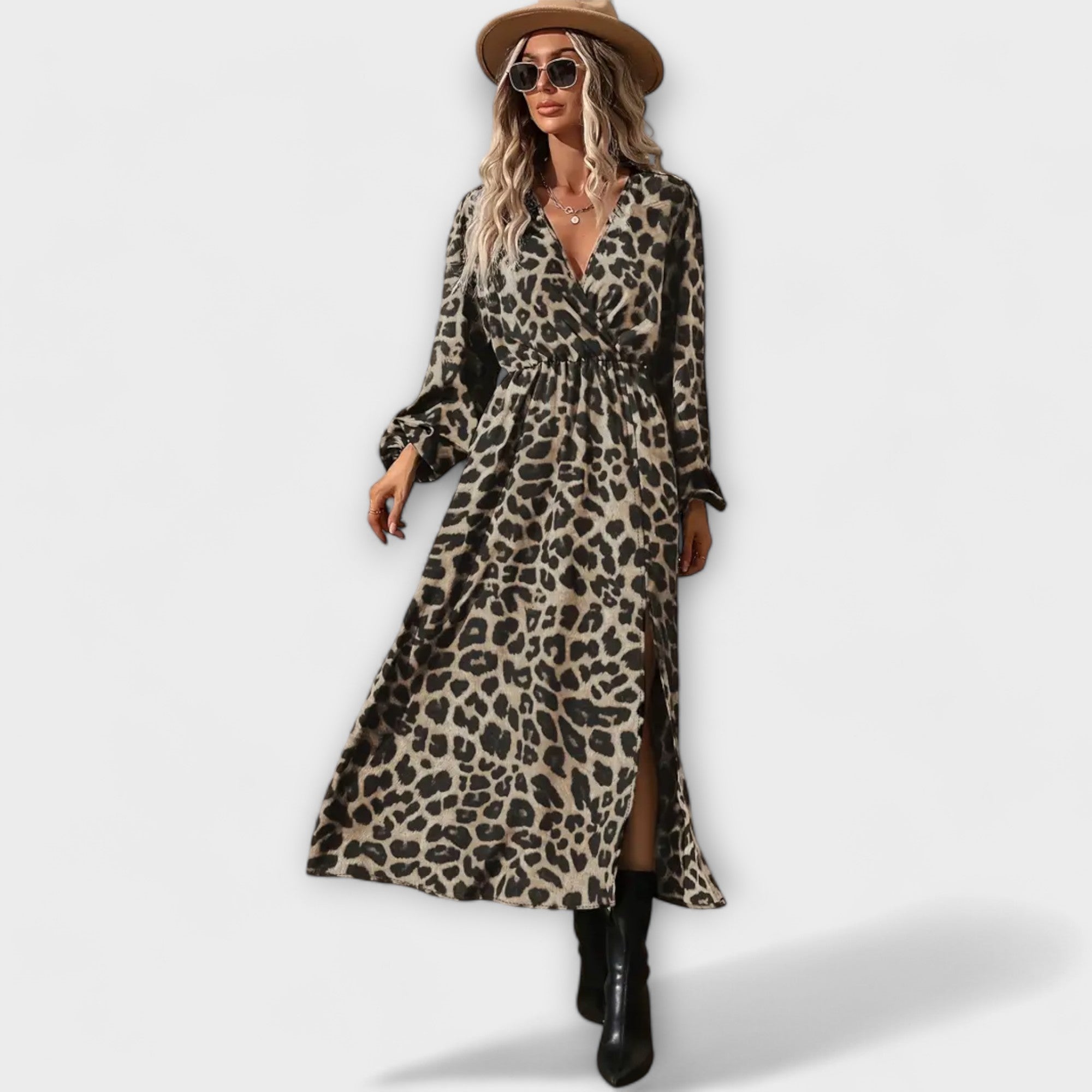 Natalie - Abito elegante con stampa leopardata
