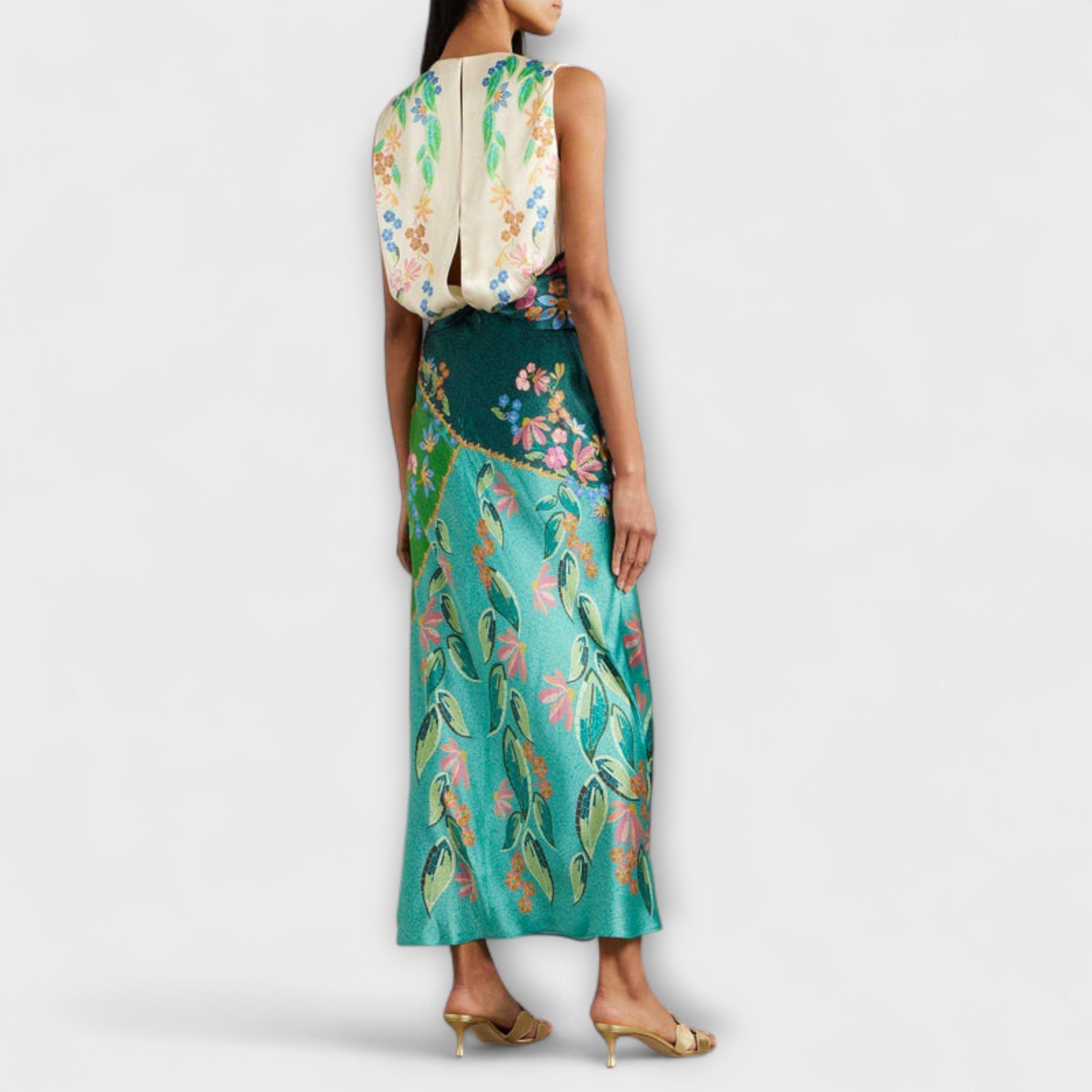 Aisling - Elegante Abito Maxy a Fiori Drappeggiato e Attorcigliato