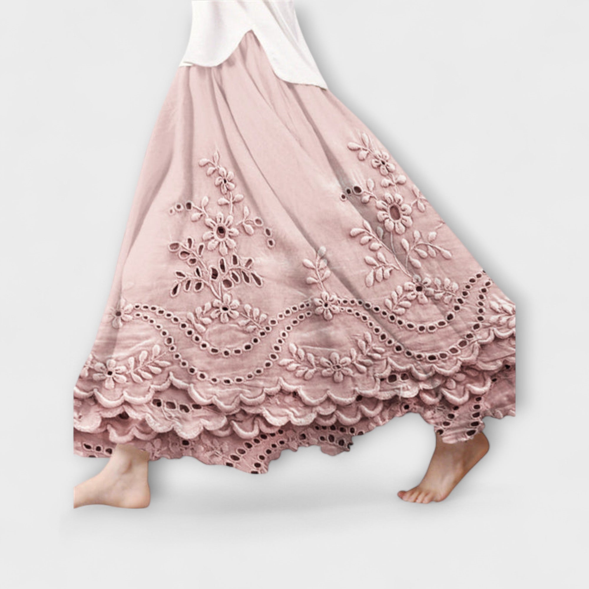 Luna – Maxigonna Boho Con Ricamo