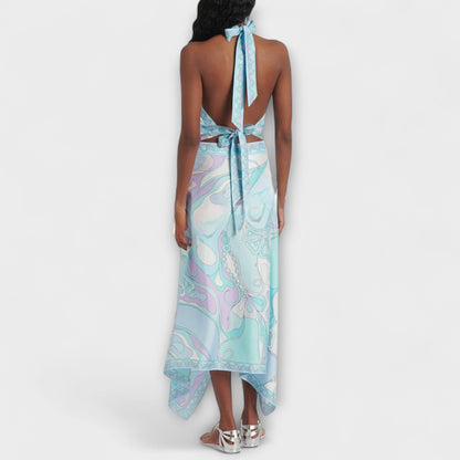 Everly - Set di top con collo halter e gonna midi asimmetrica