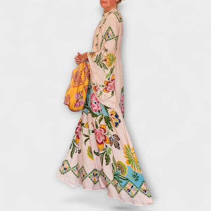 Lisa - Elegante Maxibito con stampa floreale e design fluido
