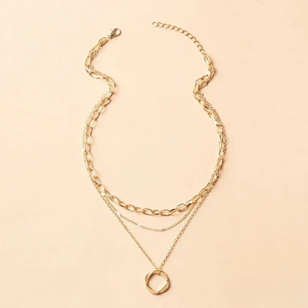 Collana a strati in oro retro