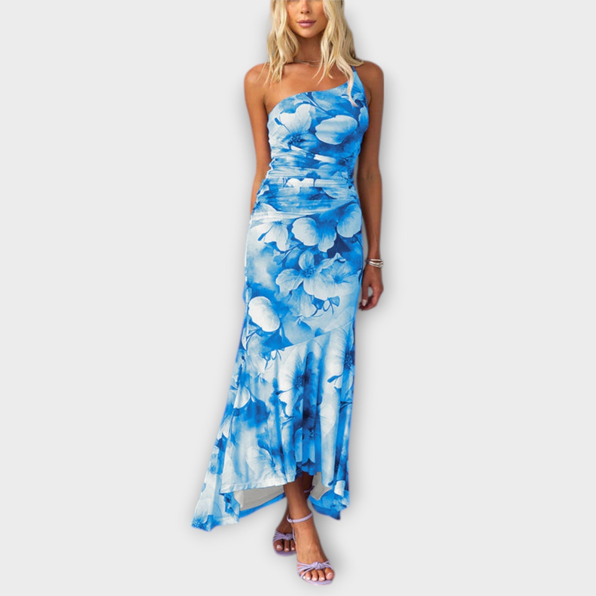 Pia - Maxidress con arricciatura laterale