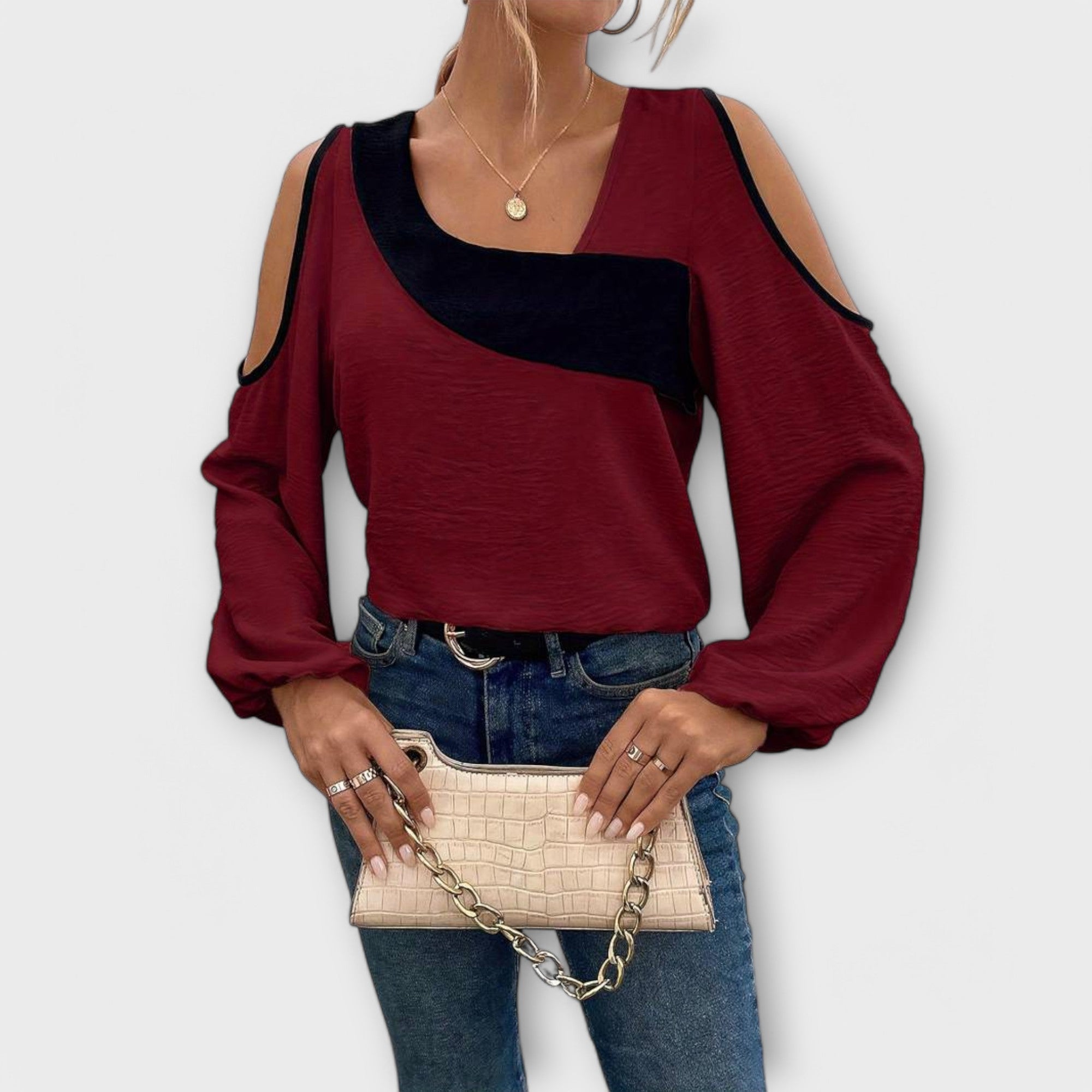 Scarlett - Blusa con scollatura quadrata